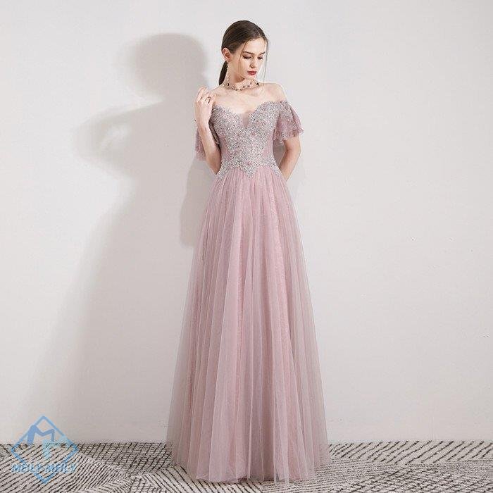 カラードレス パーティードレス 演奏会用ドレス ピンク ウェディングドレス ロングドレス 発表会 結