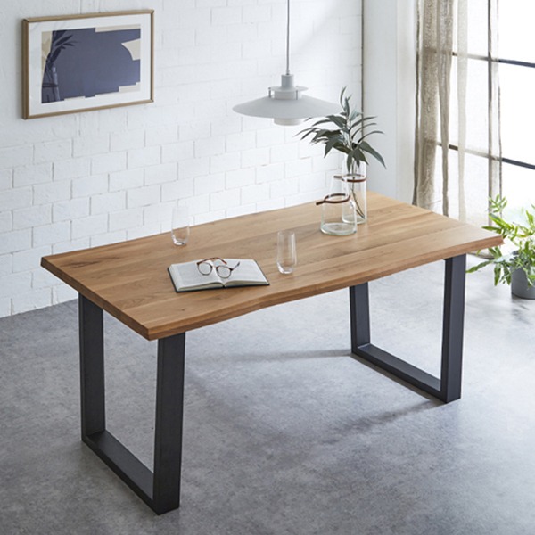 オーク無垢材ダイニングテーブル 幅約160cm ナチュラル