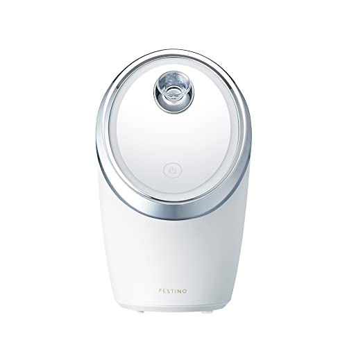フェスティノ フェイシャル クレンジング ナノスチーマー SMHB-033 スチーマー ディープクレンジング 美顔器 保湿ケア 簡単操作 (ホワイト)