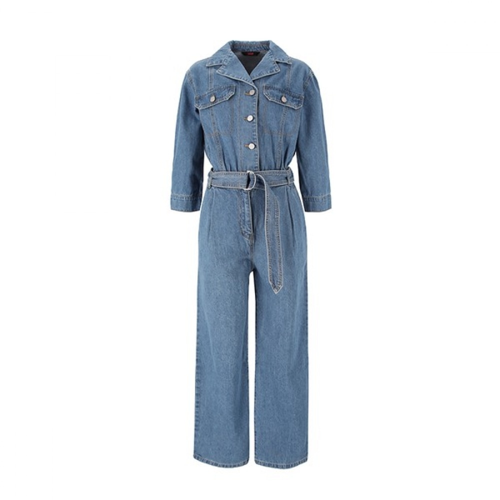 （フォレスト）ウォッシュデニムベルト付きオーバーオール（OY4OVT1）