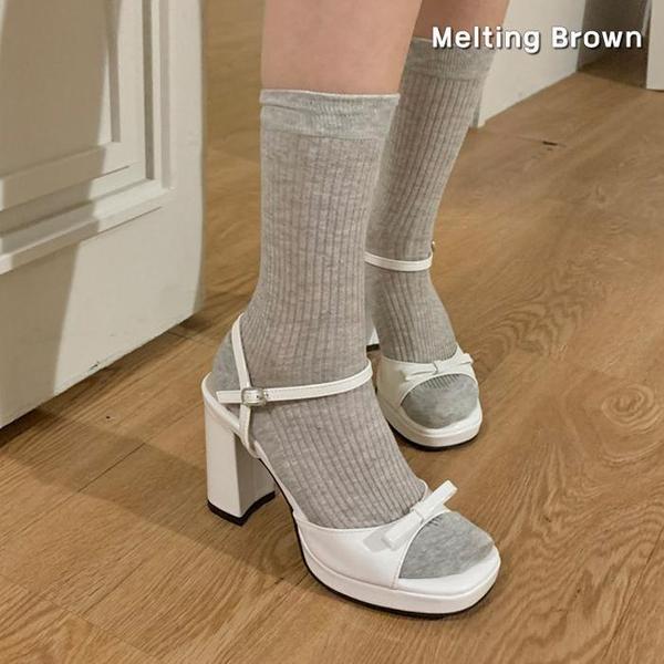 女性 夏の靴 スリングバックヒール チャンキーヒール ハイヒール