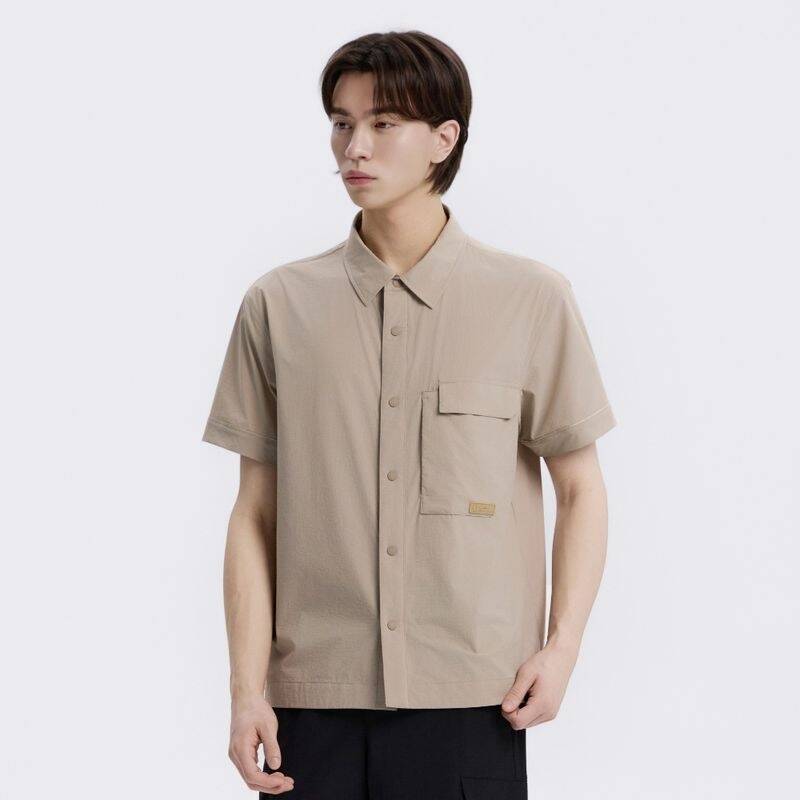 ナショナルジオグラフィック NATIONALGEOGRAPHIC N262MSH330 エアサッカー半袖シャツ OAK BEIGE N262MSH330511 420010