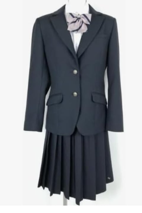 ブレザー スカート リボン 上下4点セット 指定 冬物 女子 学生服 新潟開志学園高校 紺 制服 コスプレ衣装