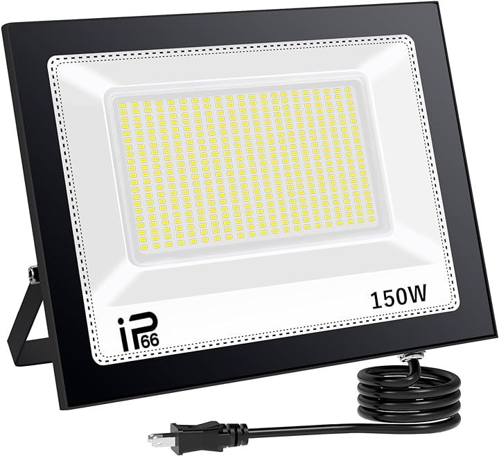 投光器 led 屋外 灯光器 作業灯 外灯 工事用ライト ledライト 屋外用 屋内 野外 150w 1セット(黒い, 150W)