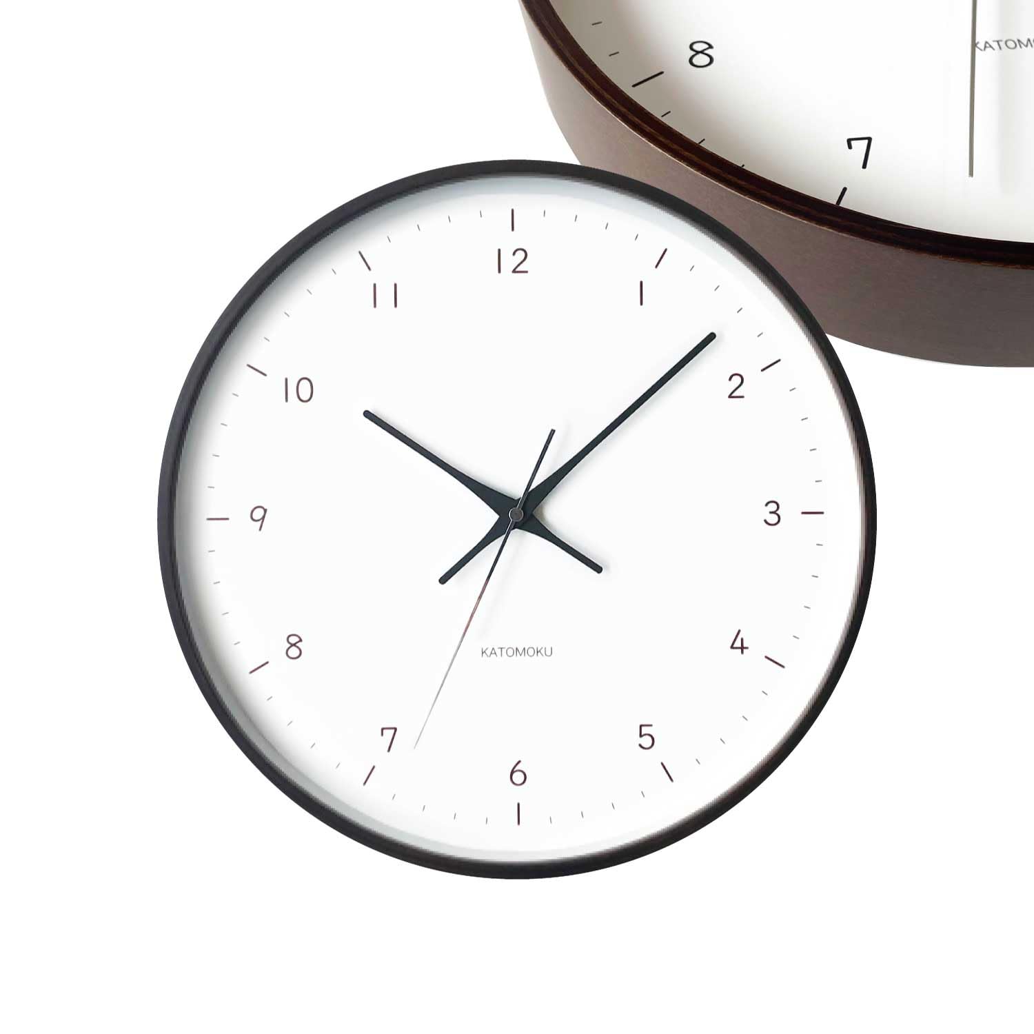 KATOMOKU plywood clock 12 km-80BR ブラウン 掛け時計 連続秒針 φ304mm (クオーツ時計)
