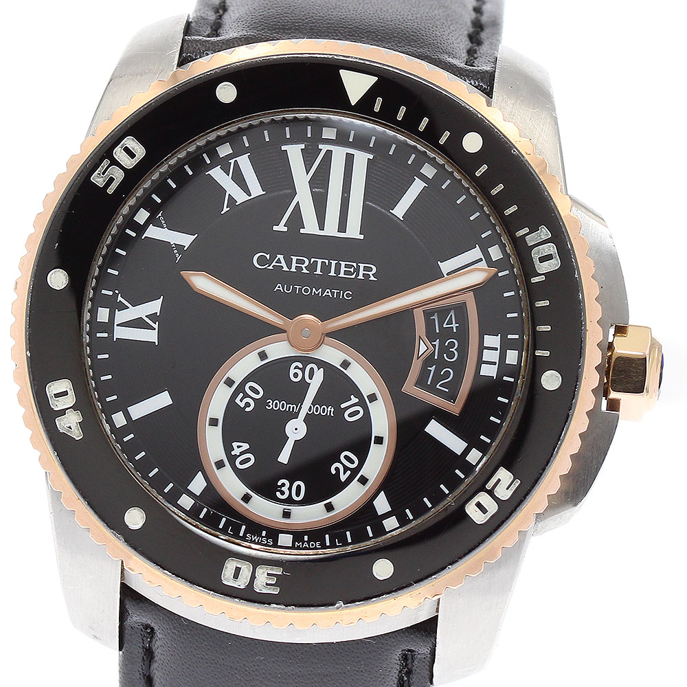 カルティエ CARTIER W7100055 カリブル ドゥ カルティエ ダイバー K18PGベゼル 自動巻き メンズ 保証書付き_876127【中古】