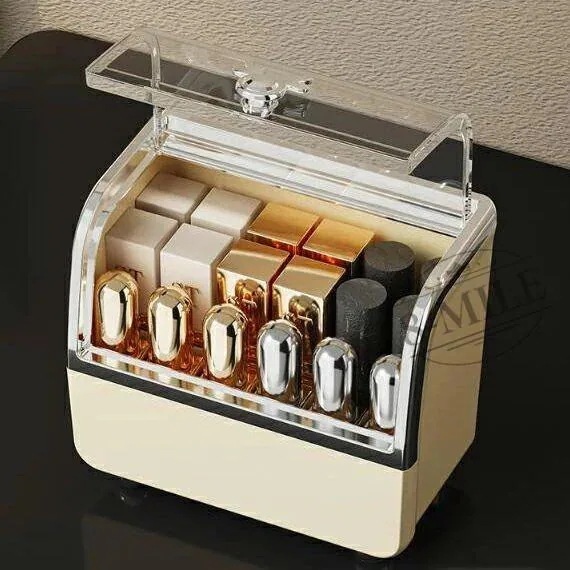 デザイン化粧品収納ボックス メイクボックス コスメボックス 大容量 おしゃれ かわいい 化粧 収納 防塵 防水 卓上 小物入れ 整理便利 多機能 メイクケース