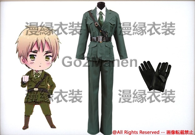 コスプレ衣装 ヘタリア イギリス軍服 黒色手袋付き