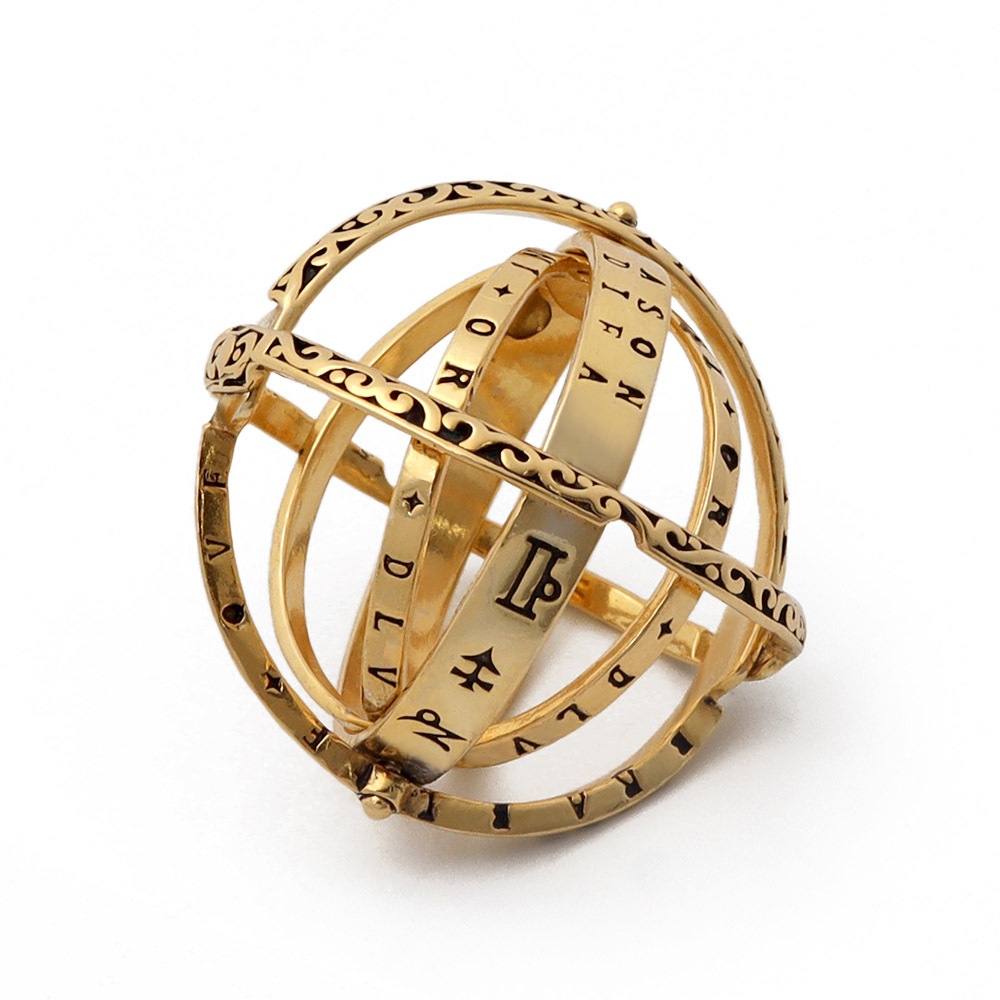 925 18Kゴールド 動く天球儀リング [rs182-gold]