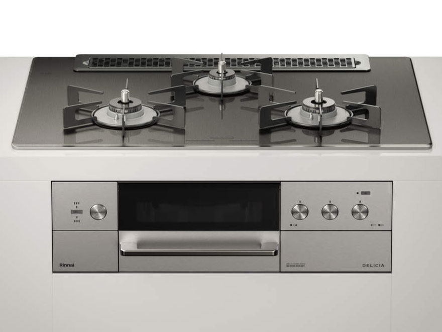 ビルトインコンロ DELICIA デリシア 3口 3V乾電池タイプ ココット別売 都市ガス 13A 75cm ツイードシルバー RHS71W30E15RASTW-13A