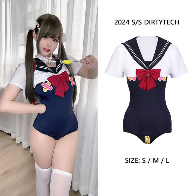 夏の新作！可愛いセーラー服風デザイン/シルエットが美しく体型カバーも /カジュアルなリラックススタイルからキュートなコーディネートまで幅広く対応/ アウトドアや街中でも大活躍！さりげない大人可愛さを
