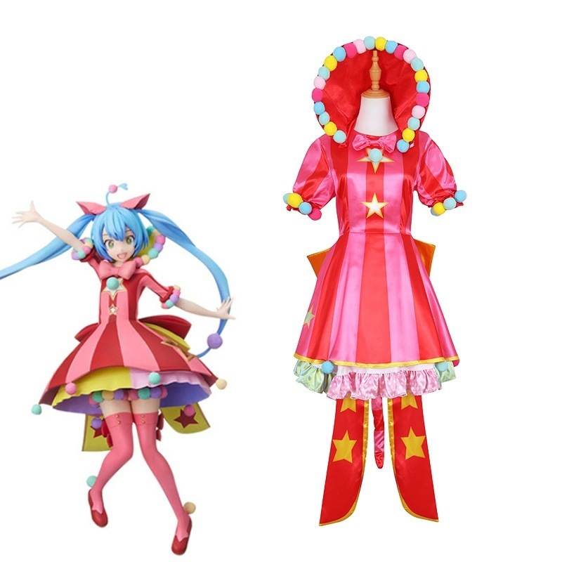 世界計画カラーステージ赤歌姫女性 cos 衣装コスプレアニメロールプレイ服
