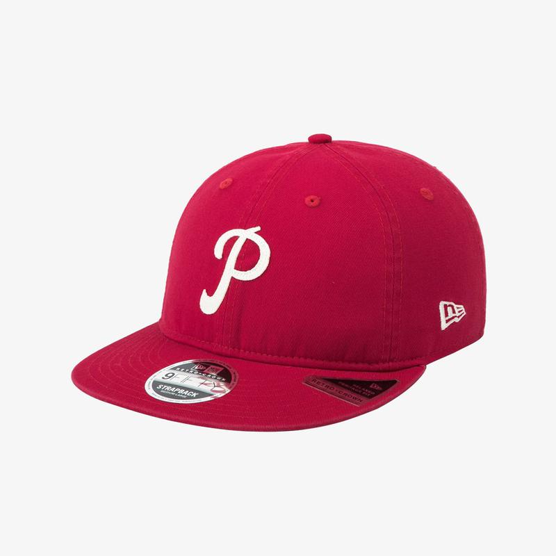 MLB クーパーズタウン フィラデルフィア フィリーズ フェルト アップリケ レトロ クラウン ストラップバック スカーレット 14881426
