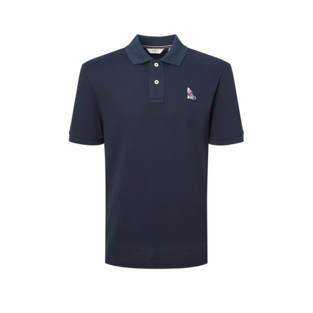 [ヘッジス] 25SS ハッピーパピーシベリアンハスキー刺繍ピケ T シャツ HZTS5B904N2