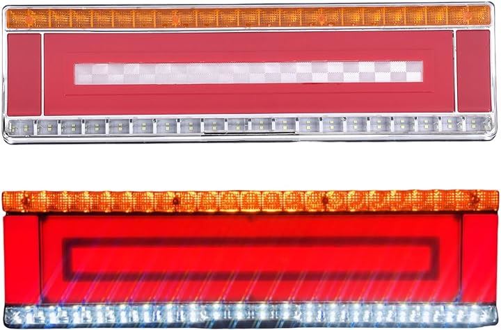 トラック LED テールランプ 左右セット 24V 流れるウインカー シーケンシャル リフレクター スモール ブレーキ 防水 IP68 汎用(47cm)