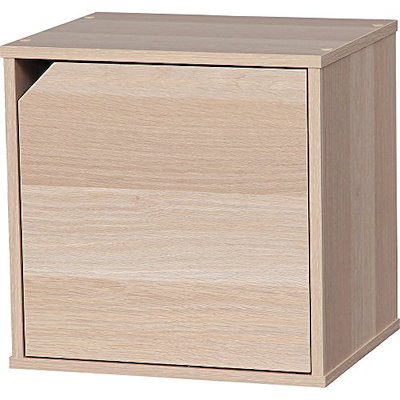 他サイト： アイリスオーヤマ(IRIS OHYAMA) カラーボックス キュビック 幅34.9奥行29高さ34.4cm ナチュラル ドア付 CQB-35Dの商品画像