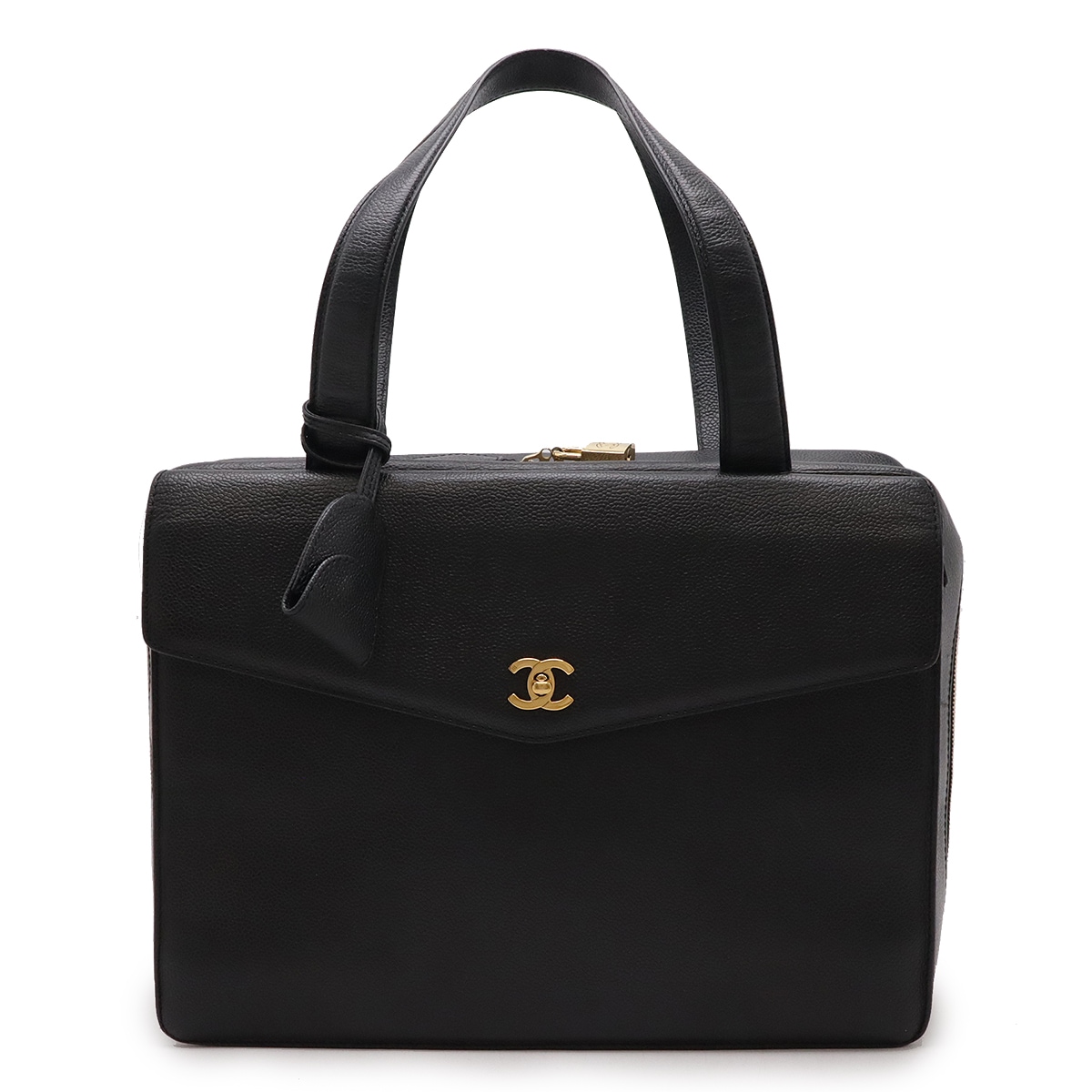 ココマーク ビジネスバッグ ブリーフケース 書類カバン キャビアスキン レザー ブラック 黒 ゴールド金