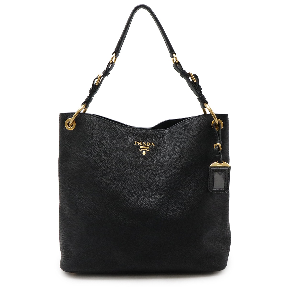 VIT.DAINO ショルダーバッグ ワンショルダー セミショルダー 肩掛け レザー NERO 黒 ブラック ゴールド金具 BR489