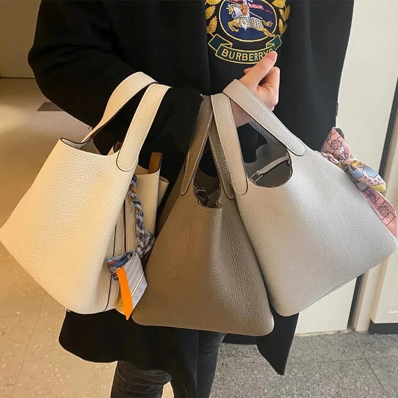 韓国デザイン 【Sサイズ】 リアルレザー 高級本革 ゴールド金具/シルバー金具 バケツバッグ カラー豊富