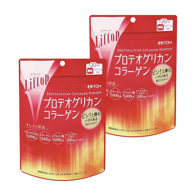 コラーゲンパウダー【リフトップ プロテオグリカン コラーゲン 104g 】プロテオグリカン コラーゲン ヒアルロン酸 マンゴスチンエキス 【井藤漢方製薬】×2個 5,900円