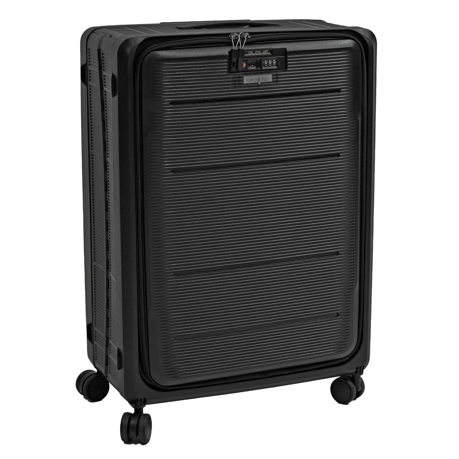 【K&M】 スーツケース 58L ブラック 折りたたみ フロントオープン 畳んで仕舞える 海外 出張 軽量 TSAロック ダブルキャスター 折り畳み