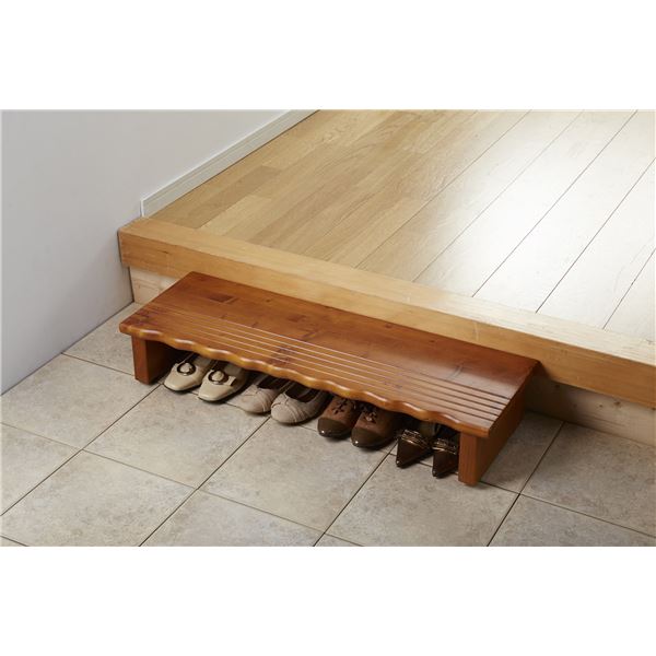 天然木玄関台(踏み台/ステップ) 幅90cm アジャスター付き (完成品)