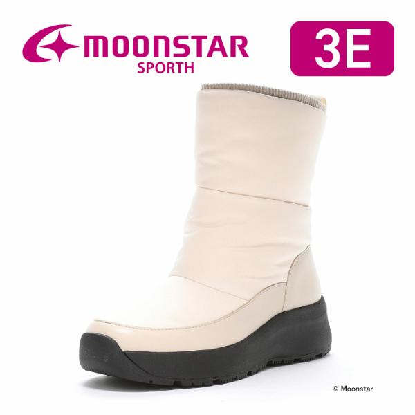 ムーンスター 本革 革靴 透湿防水 防滑 レディース スノーブーツ シューズ 靴 白 スポルス moonstar SP0290CSR アイボリー [2024年秋冬新作] 9月未定日発売