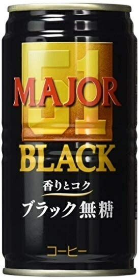 【送料無料】UCC MAJOR 香りとコク ブラック無糖 缶 185ml3ケース