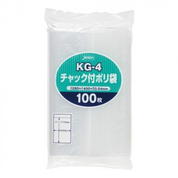 ジャパックス チャック付ポリ袋 KG-4 透明 100枚×15冊 KG-4