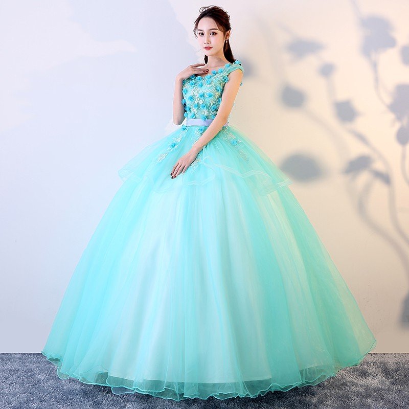 カラードレス ロングドレス 演奏会 コンサート パーティードレス ウェディング 二次会 プリンセス 結婚式 ステージ衣装 大きいサイズ ブルー