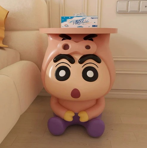 2025新型クレヨンしんちゃんリビングソファ家庭用寝室部屋子供用ベッドサイドキャビネット置物棚床置き置物 サイドテーブル