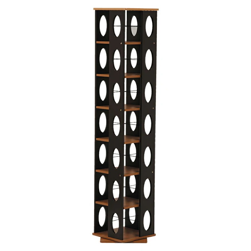 回転ラック(ブラウン)　MUD-7181BR省スペースなのに大容量の本やCDを収納できますタワー型で360度回転するので取りやすい