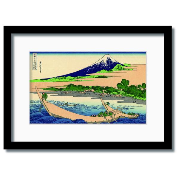 ファブリックパネル アートフレーム 日本風 和 江戸 壁掛け ウォールデコレーション 浮世絵 葛飾北斎 富嶽三十六景 東海道江尻田子の浦略図 440x317mm