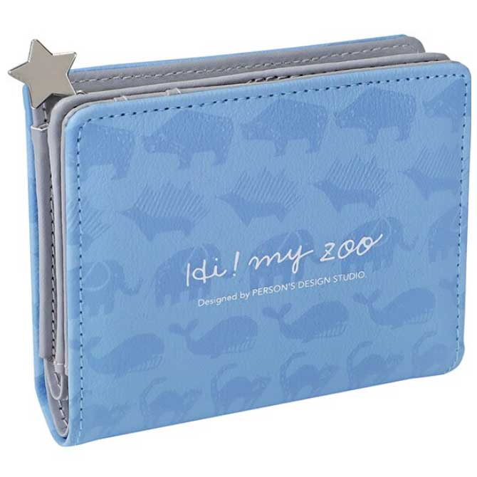 （まとめ買い）HI! MY ZOO ウォレット 財布 2つ折りタイプ ライトブルー HZ039LB [x3]
