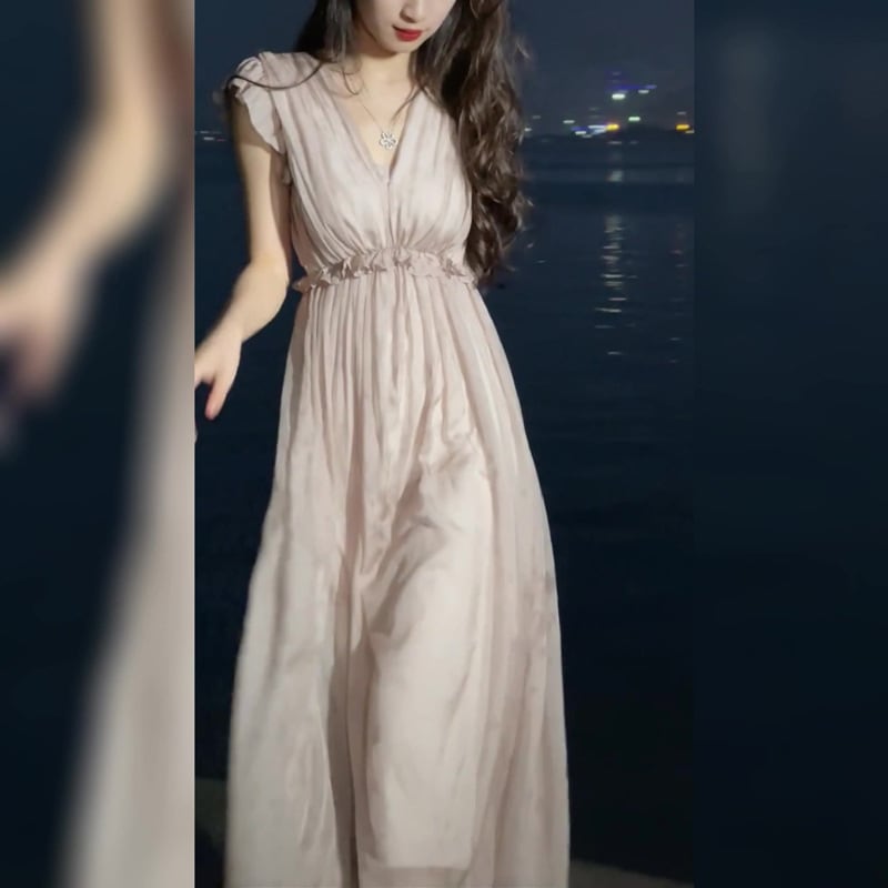 ユニークで魅力的で独特な高級感温柔風気質腰を収めた美しいアンドロメダ袖なしワンピース夏 5,832円