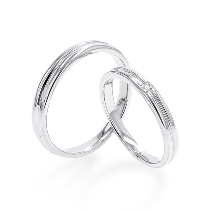 スワロフスキー ペアリング 結婚指輪 マリッジリング 指輪 シルバー925 プラチナ仕上げ 後光留め 一粒 SV925 プロポーズ 記念 made in