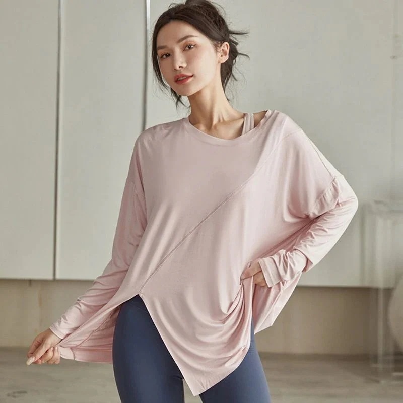 フィットネスTシャツ専門ランニングブラウス通気ヨガウェアオーバーサイズ