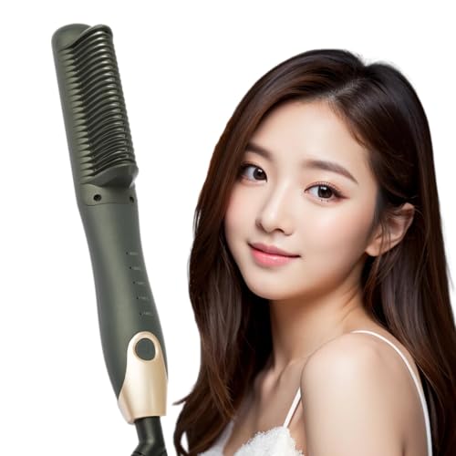 【挟まないから簡単×ダメージレス】【肌に触れない安全設計】【60秒で温まるから忙しい朝の時短に】ヒートブラシ コームヘアアイロン2 コームアイロン ヘアアイロンブラシ 【海外対応】【自動OFFで消し忘