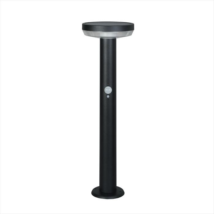 ムサシ ガーデンソーラーセンサーライト LED 5W 丸型 GL-S110BK ブラック