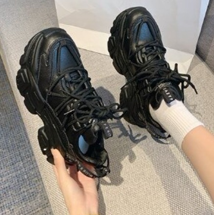 スニーカー クツ レディースシューズ レディーススニーカー 厚底スニーカー ボリュームスニーカー ダンスシューズ 厚底 フラット リボン 美脚 脚長 ポリウレタン かわいい シンプル カジュアル 7,880円