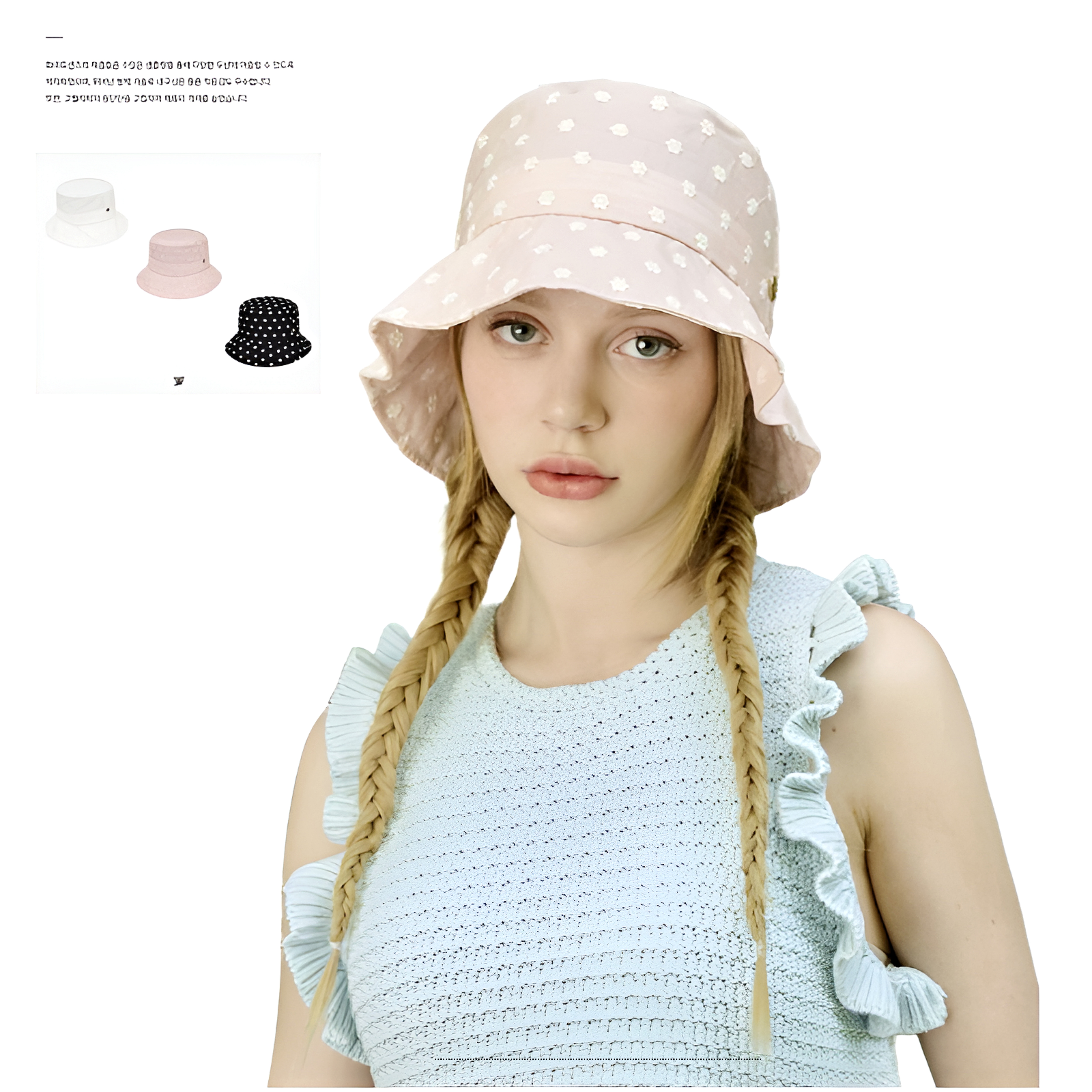 刺繍 バケットハット