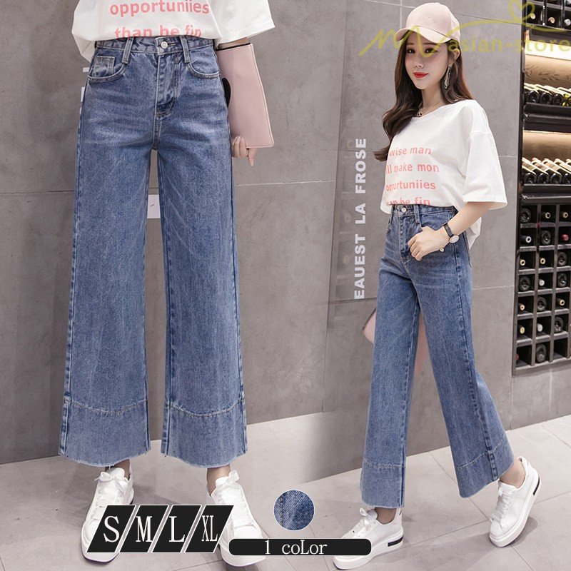 ジーンズ デニムパンツ ストレート ワイドパンツ ゆったり ファッション お洒落 春コーデ トレンド