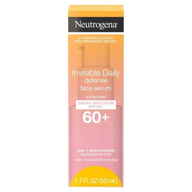 SPF60+1.7fl.ozのニュートロジェナインビジブルデイリーディフェンスフェイスセラム
