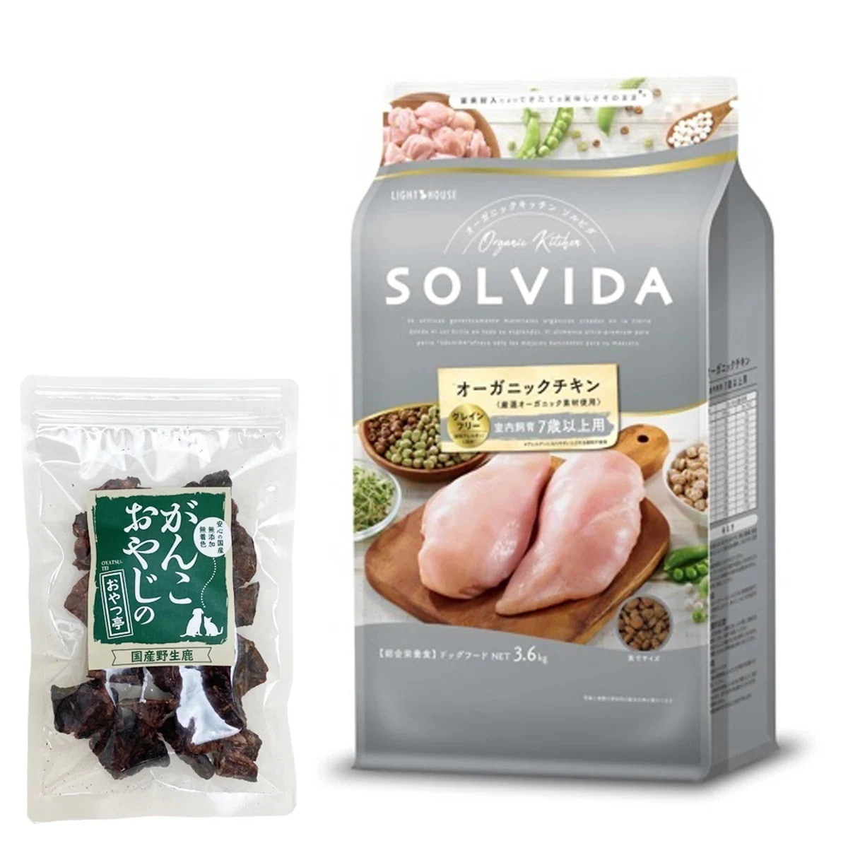 ドッグフード グレインフリー チキン 室内飼育7歳以上用 3.6kg【国産鹿ラング15g付き】