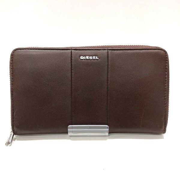 ディーゼル X02812 レザー ブラウン ラウンドファスナー 財布 長財布 メンズ 【中古】