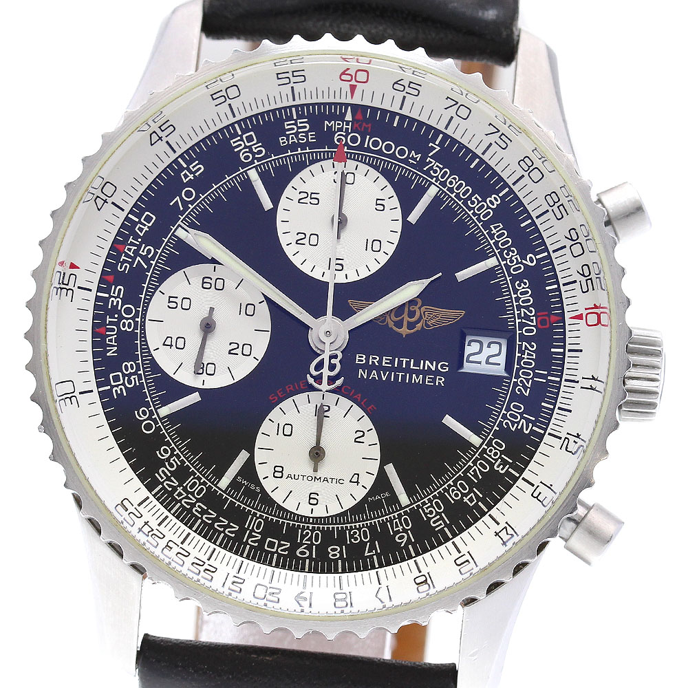 ブライトリング BREITLING A13330 ナビタイマー ファイターズ クロノグラフ デイト 自動巻き メンズ _773729【中古】