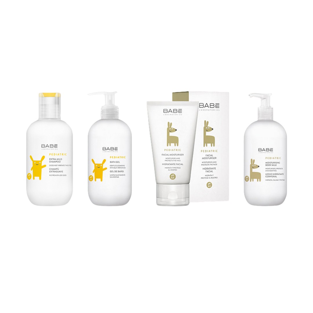 バベ 4点セット エクストラマイルドシャンプー200ml＋ベスジェル500ml＋フェイシャルモイスチャライザー50ml＋モイスチャライジングボディミルク500ml