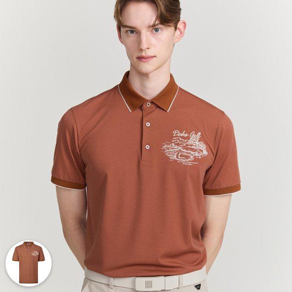 男性ロゴディテールカラー半袖Tシャツ DGTS6B457