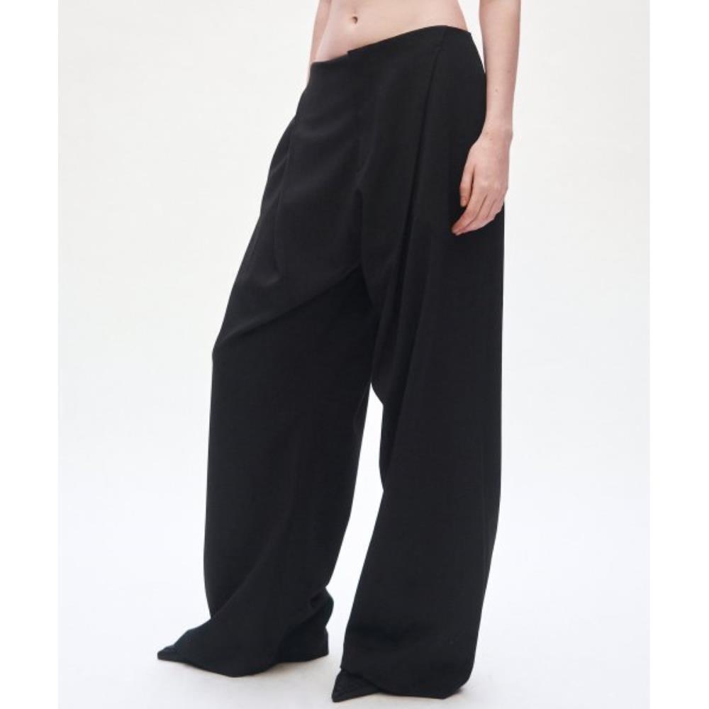 TREEMINGBIRD Low Rise Wide Slacks Charcoal TMB233PT801