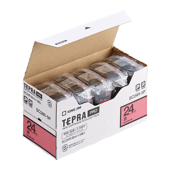 PROテープエコパックカラーラベル 5P（SC24）